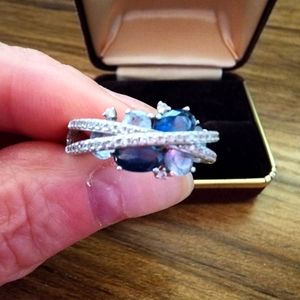 Very Unique blue stone Ring Size 8